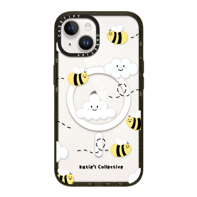 Katie's Collective x CASETiFY iPhone 14 ケース ブラック インパクトケース MagSafe対応 Busy Bee by Katie's Collective