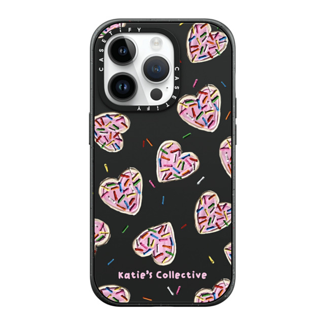 Katie's Collective x CASETiFY iPhone 14 Pro ケース マットブラック インパクトケース MagSafe対応 Heart Sugar Cookies by Katie's Collective