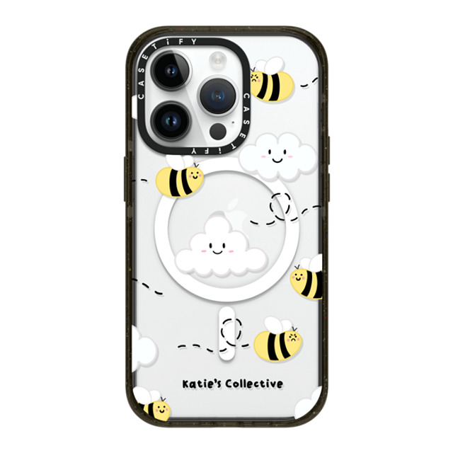 Katie's Collective x CASETiFY iPhone 14 Pro ケース ブラック インパクトケース MagSafe対応 Busy Bee by Katie's Collective