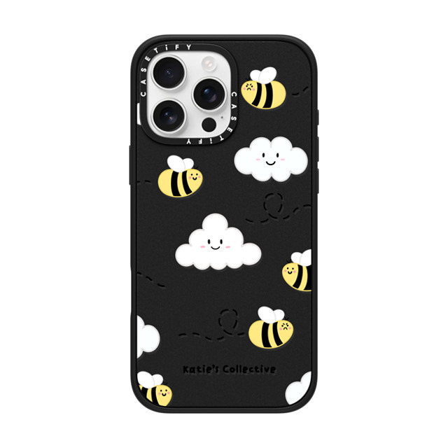 Katie's Collective x CASETiFY iPhone 16 Pro Max ケース マットブラック インパクトケース MagSafe対応 Busy Bee by Katie's Collective