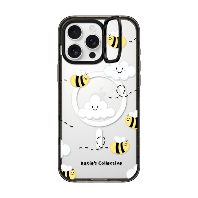 Katie's Collective x CASETiFY iPhone 16 Pro Max ケース ブラック インパクトリングスタンドケース MagSafe対応 Busy Bee by Katie's Collective