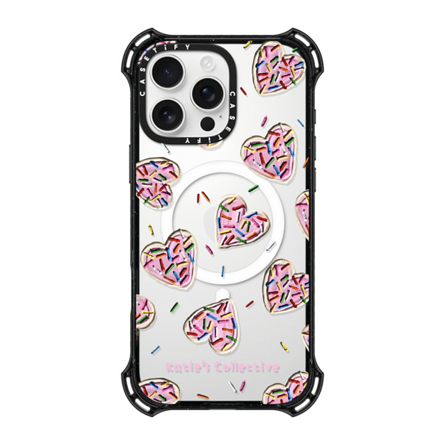 Katie's Collective x CASETiFY iPhone 16 Pro Max ケース ブラック バウンスケース Heart Sugar Cookies by Katie's Collective