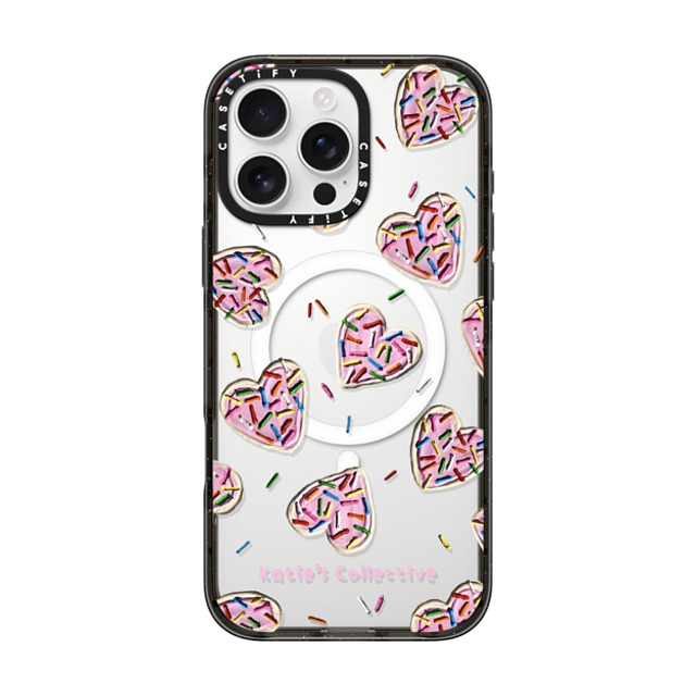 Katie's Collective x CASETiFY iPhone 16 Pro Max ケース ブラック インパクトケース MagSafe対応 Heart Sugar Cookies by Katie's Collective