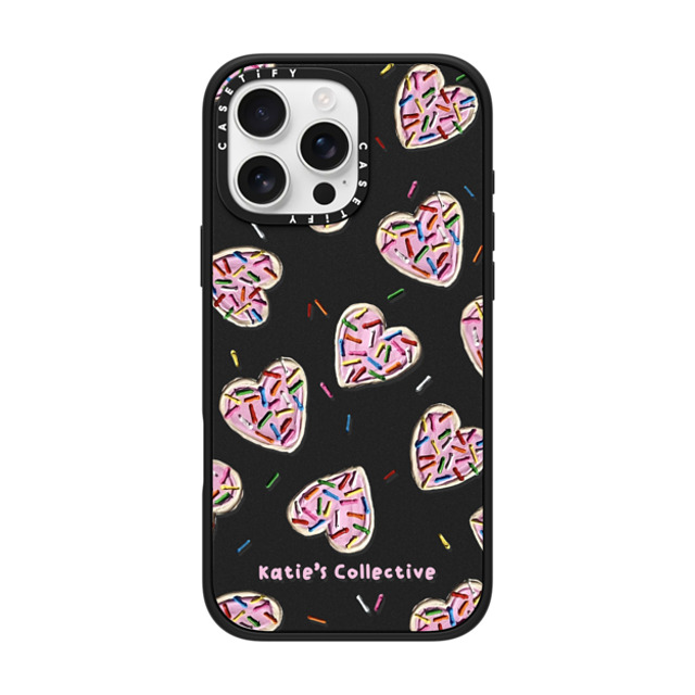 Katie's Collective x CASETiFY iPhone 16 Pro Max ケース マットブラック インパクトケース MagSafe対応 Heart Sugar Cookies by Katie's Collective