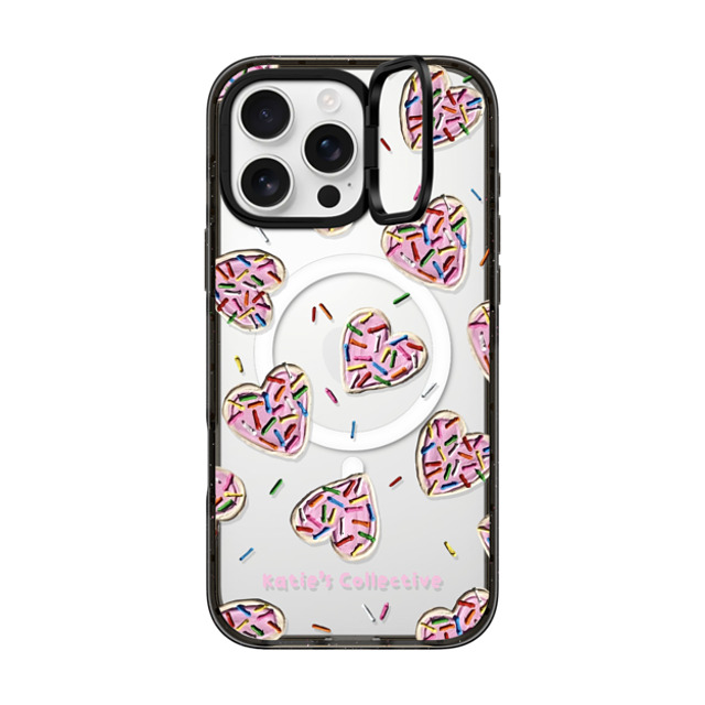 Katie's Collective x CASETiFY iPhone 16 Pro Max ケース ブラック インパクトリングスタンドケース MagSafe対応 Heart Sugar Cookies by Katie's Collective