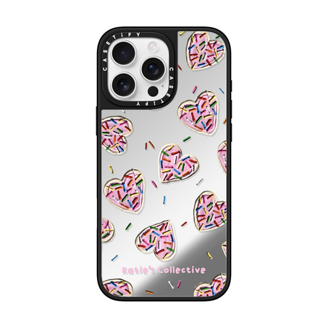 Katie's Collective x CASETiFY iPhone 16 Pro Max ケース Silver on Black ミラーケース MagSafe対応 Heart Sugar Cookies by Katie's Collective