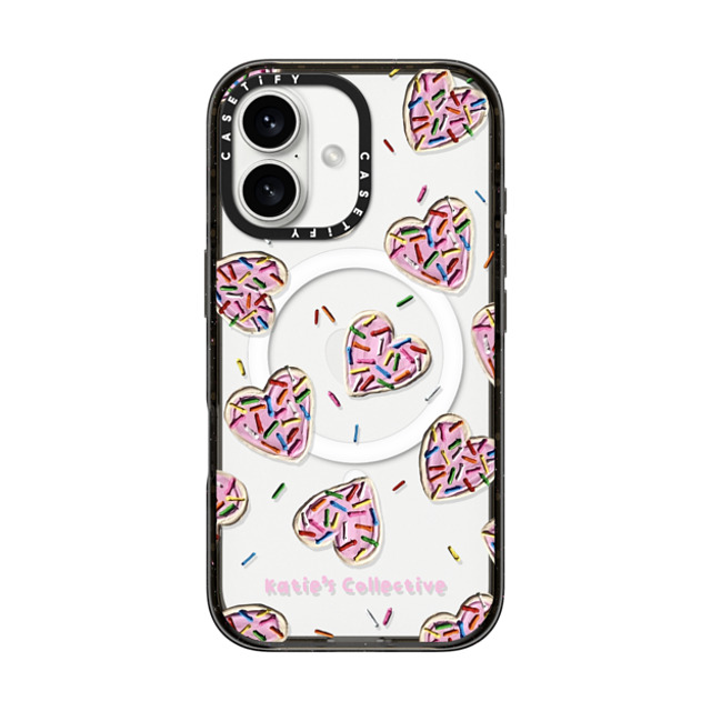 Katie's Collective x CASETiFY iPhone 16 ケース ブラック インパクトケース MagSafe対応 Heart Sugar Cookies by Katie's Collective