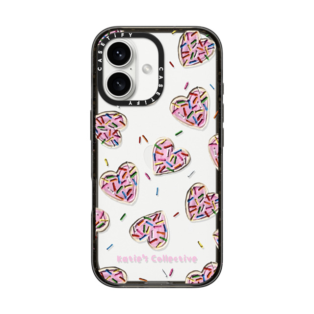 Katie's Collective x CASETiFY iPhone 16 ケース ブラック インパクトケース Heart Sugar Cookies by Katie's Collective