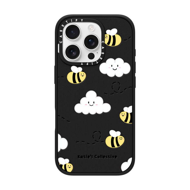 Katie's Collective x CASETiFY iPhone 16 Pro ケース マットブラック インパクトケース MagSafe対応 Busy Bee by Katie's Collective