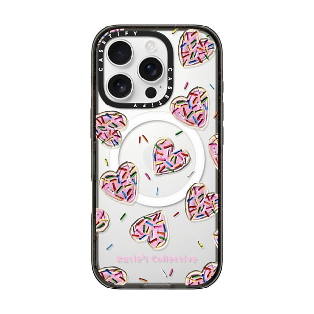 Katie's Collective x CASETiFY iPhone 16 Pro ケース ブラック インパクトケース MagSafe対応 Heart Sugar Cookies by Katie's Collective