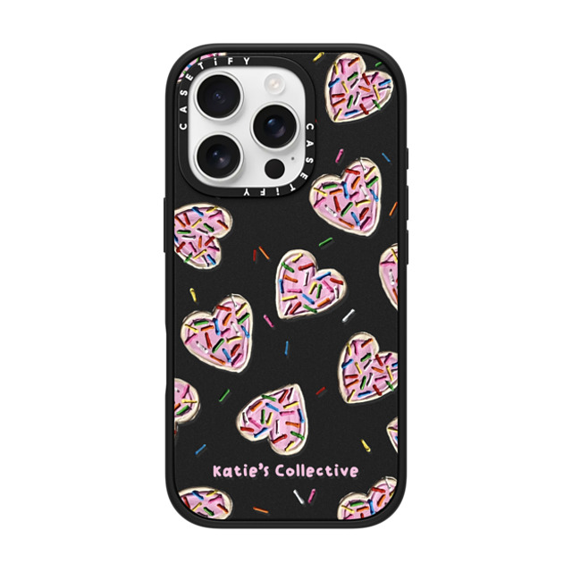 Katie's Collective x CASETiFY iPhone 16 Pro ケース マットブラック インパクトケース MagSafe対応 Heart Sugar Cookies by Katie's Collective