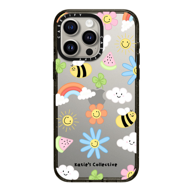 Katie's Collective x CASETiFY iPhone 15 Pro Max ケース ブラック インパクトケース Rainbow by Katie's Collective