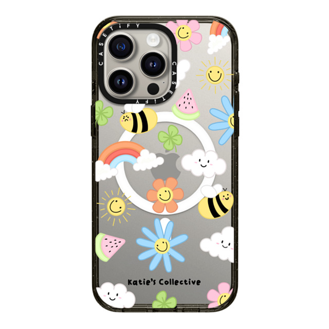 Katie's Collective x CASETiFY iPhone 15 Pro Max ケース ブラック インパクトケース MagSafe対応 Rainbow by Katie's Collective