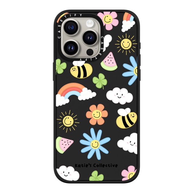 Katie's Collective x CASETiFY iPhone 15 Pro Max ケース マットブラック インパクトケース MagSafe対応 Rainbow by Katie's Collective