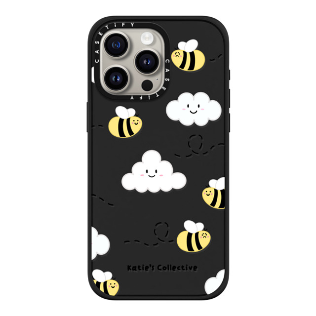 Katie's Collective x CASETiFY iPhone 15 Pro Max ケース マットブラック インパクトケース MagSafe対応 Busy Bee by Katie's Collective