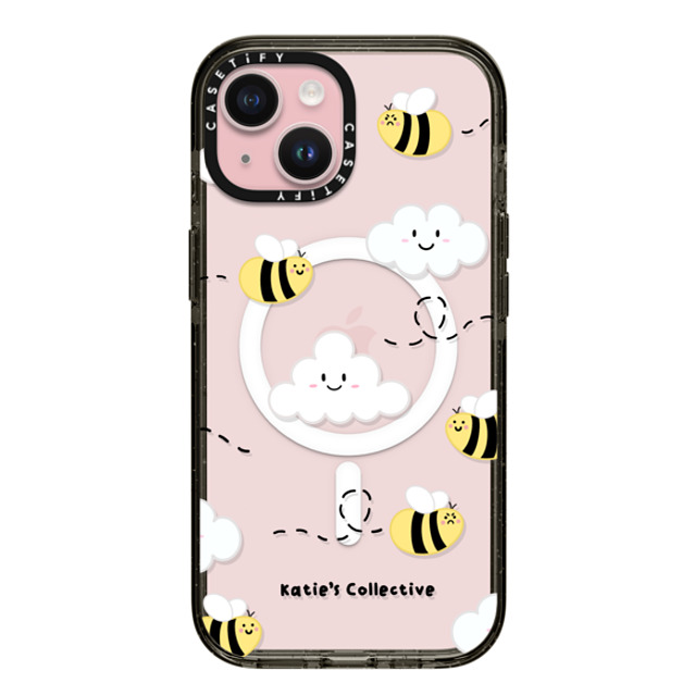 Katie's Collective x CASETiFY iPhone 15 ケース ブラック インパクトケース MagSafe対応 Busy Bee by Katie's Collective