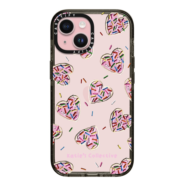 Katie's Collective x CASETiFY iPhone 15 ケース ブラック インパクトケース Heart Sugar Cookies by Katie's Collective