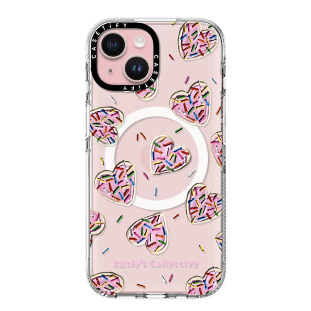 Katie's Collective x CASETiFY iPhone 15 ケース クリア クリア ケース MagSafe対応 Heart Sugar Cookies by Katie's Collective