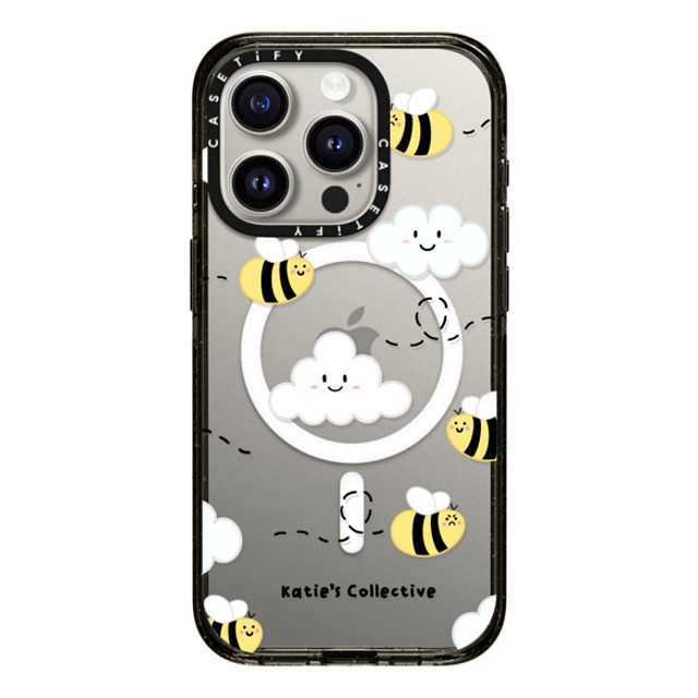 Katie's Collective x CASETiFY iPhone 15 Pro ケース ブラック インパクトケース MagSafe対応 Busy Bee by Katie's Collective