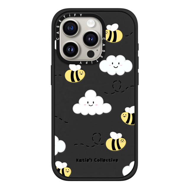 Katie's Collective x CASETiFY iPhone 15 Pro ケース マットブラック インパクトケース MagSafe対応 Busy Bee by Katie's Collective