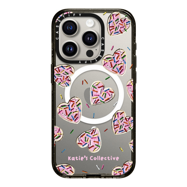 Katie's Collective x CASETiFY iPhone 15 Pro ケース ブラック インパクトケース MagSafe対応 Heart Sugar Cookies by Katie's Collective