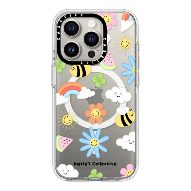 Katie's Collective x CASETiFY iPhone 15 Pro ケース クリア クリア ケース MagSafe対応 Rainbow by Katie's Collective