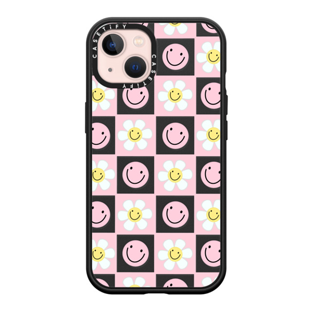 Katie's Collective x CASETiFY iPhone 13 ケース マットブラック インパクトケース MagSafe対応 Floral Friends by Katie's Collective