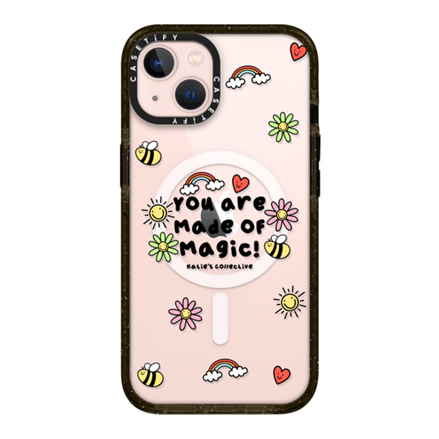 Katie's Collective x CASETiFY iPhone 13 ケース ブラック インパクトケース MagSafe対応 You are Made of Magic by Katie's Collective