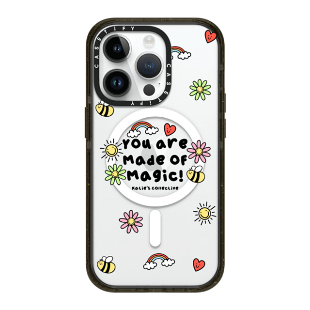 Katie's Collective x CASETiFY iPhone 14 Pro ケース ブラック インパクトケース MagSafe対応 You are Made of Magic by Katie's Collective