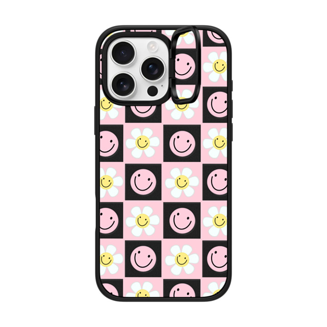 Katie's Collective x CASETiFY iPhone 16 Pro Max ケース マットブラック インパクトリングスタンドケース MagSafe対応 Floral Friends by Katie's Collective