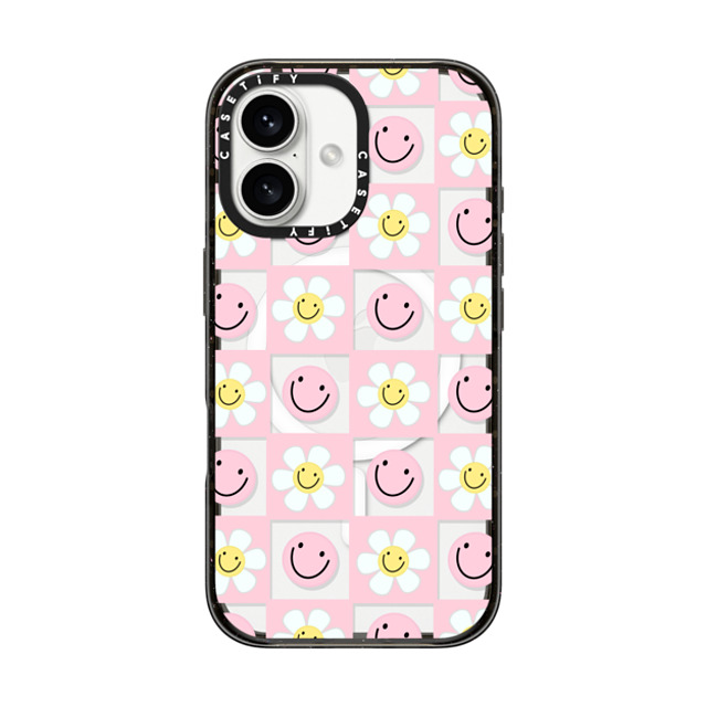 Katie's Collective x CASETiFY iPhone 16 ケース ブラック インパクトケース MagSafe対応 Floral Friends by Katie's Collective