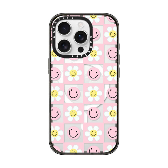 Katie's Collective x CASETiFY iPhone 16 Pro ケース ブラック インパクトケース MagSafe対応 Floral Friends by Katie's Collective