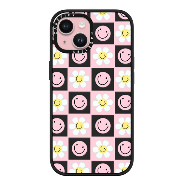 Katie's Collective x CASETiFY iPhone 15 ケース マットブラック インパクトケース MagSafe対応 Floral Friends by Katie's Collective