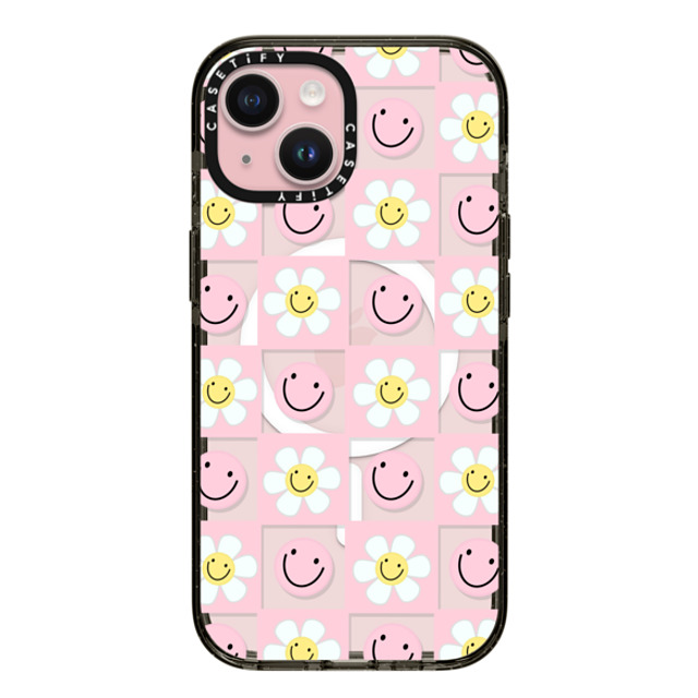 Katie's Collective x CASETiFY iPhone 15 ケース ブラック インパクトケース MagSafe対応 Floral Friends by Katie's Collective