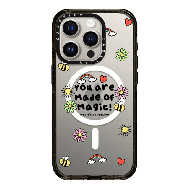 Katie's Collective x CASETiFY iPhone 15 Pro ケース ブラック インパクトケース MagSafe対応 You are Made of Magic by Katie's Collective