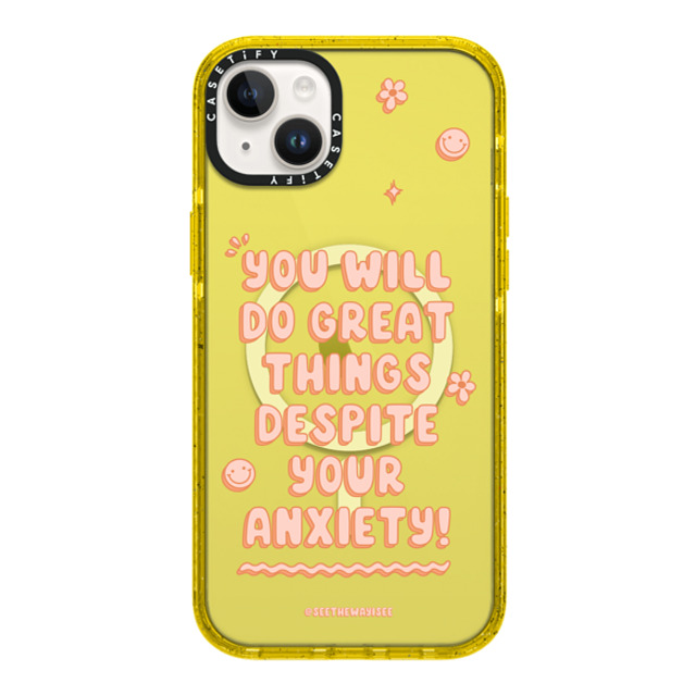 SEE THE WAY I SEE x CASETiFY iPhone 14 Plus ケース イエロー インパクトケース MagSafe対応 You will do great things!