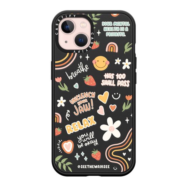 SEE THE WAY I SEE x CASETiFY iPhone 13 ケース マットブラック インパクトケース MagSafe対応 Positive Affirmations