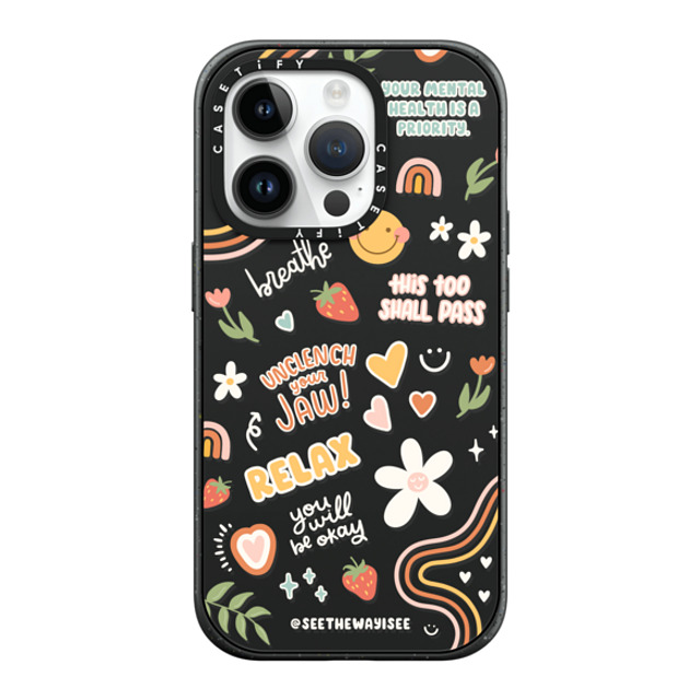 SEE THE WAY I SEE x CASETiFY iPhone 14 Pro ケース マットブラック インパクトケース MagSafe対応 Positive Affirmations