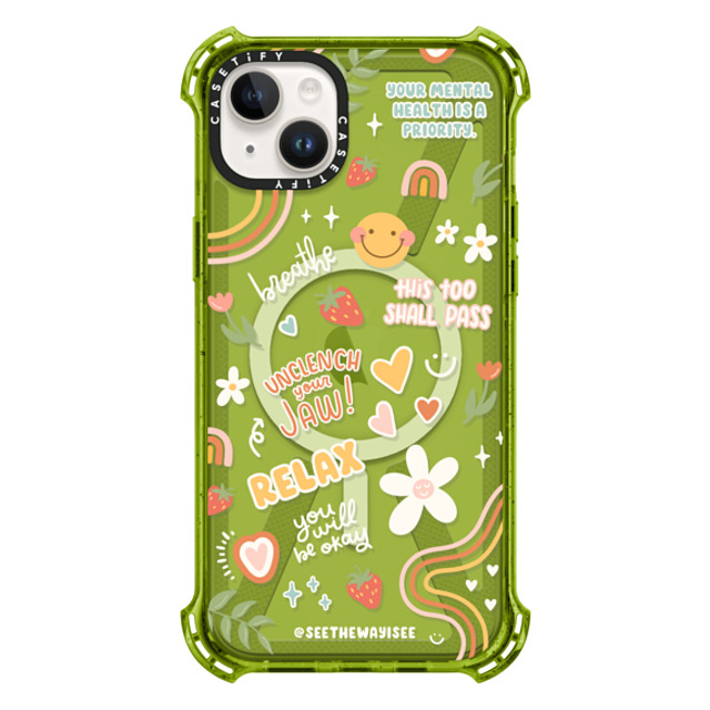 SEE THE WAY I SEE x CASETiFY iPhone 14 Plus Case Sticker,Floral Kiwi バウンスケース Positive Affirmations Mother's Day SEE THE WAY I SEE x CASETiFY iPhone 14 Plus Case Sticker,Floral Kiwi バウンスケース Positive Affirmations Mother's Day