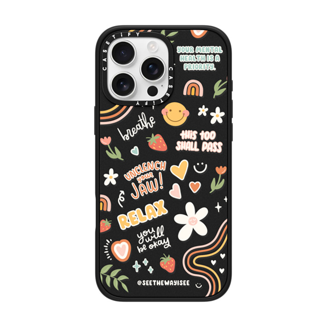 SEE THE WAY I SEE x CASETiFY iPhone 16 Pro Max ケース マットブラック インパクトケース MagSafe対応 Positive Affirmations