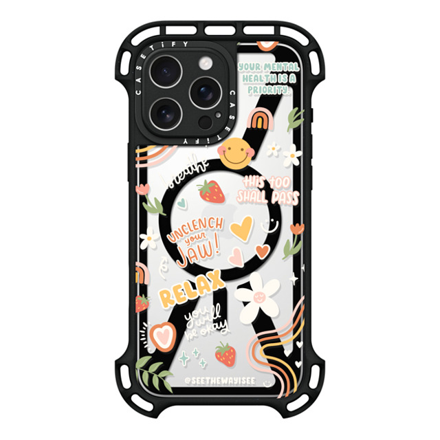 SEE THE WAY I SEE x CASETiFY iPhone 16 Pro Max ケース ブラック ウルトラ バウンスケース MagSafe対応 Positive Affirmations