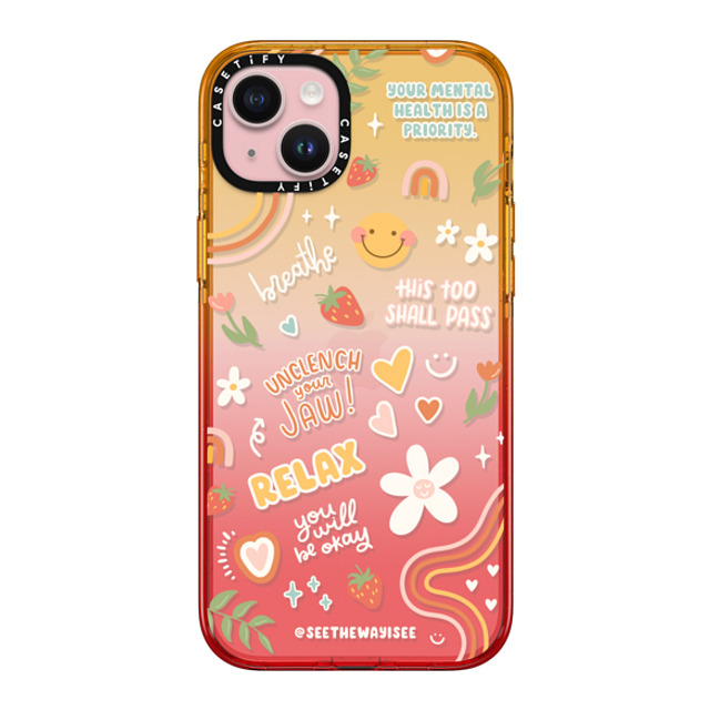 SEE THE WAY I SEE x CASETiFY iPhone 15 Plus ケース Sticker,Floral Peach Haze インパクトケース Positive Affirmations Father's Day SEE THE WAY I SEE x CASETiFY iPhone 15 Plus ケース Sticker,Floral Peach Haze インパクトケース Positive Affirmations Father's Day