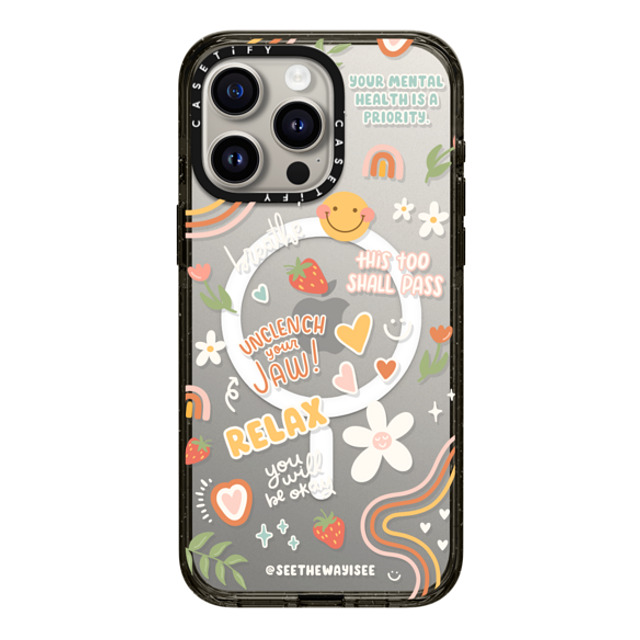 SEE THE WAY I SEE x CASETiFY iPhone 15 Pro Max ケース ブラック インパクトケース MagSafe対応 Positive Affirmations