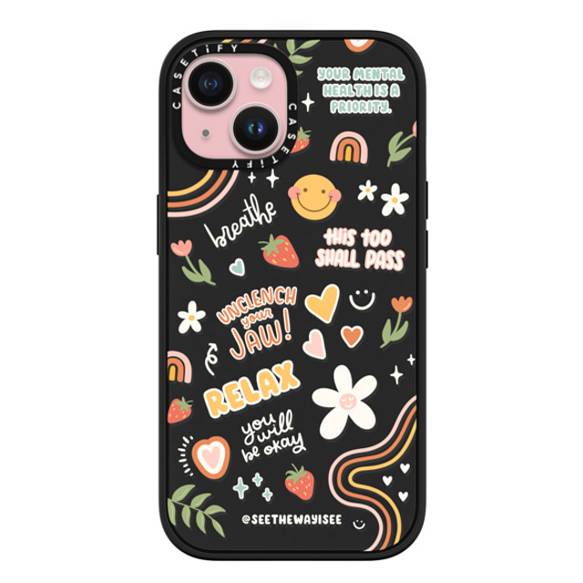 SEE THE WAY I SEE x CASETiFY iPhone 15 ケース マットブラック インパクトケース MagSafe対応 Positive Affirmations