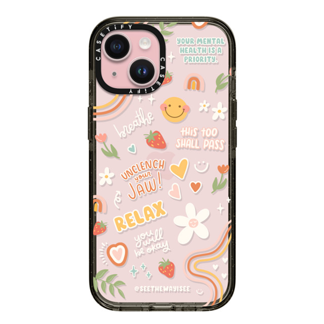 SEE THE WAY I SEE x CASETiFY iPhone 15 ケース ブラック インパクトケース Positive Affirmations