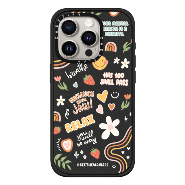 SEE THE WAY I SEE x CASETiFY iPhone 15 Pro ケース マットブラック インパクトケース MagSafe対応 Positive Affirmations