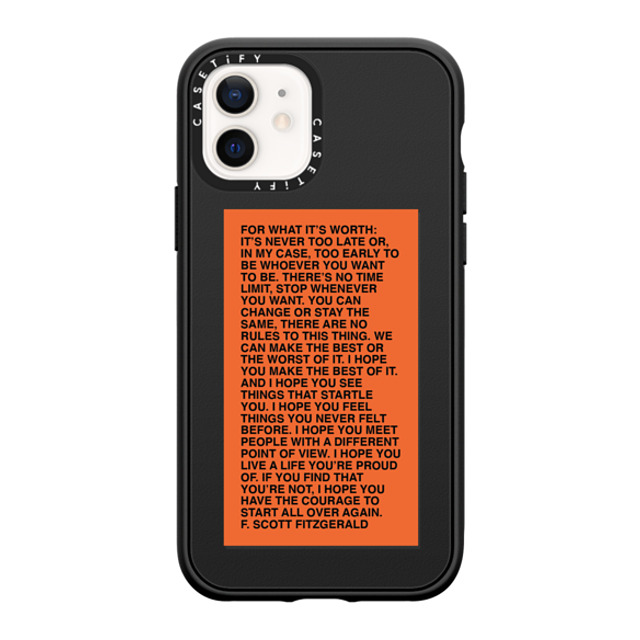 Quotes by Christie x CASETiFY iPhone 12 ケース Quote,Typography マットブラック インパクトケース For What It's Worth Phone Case by Quotes by Christie Back to School Quotes by Christie x CASETiFY iPhone 12 ケース Quote,Typography マットブラック インパクトケース For What It's Worth Phone Case by Quotes by Christie Back to School