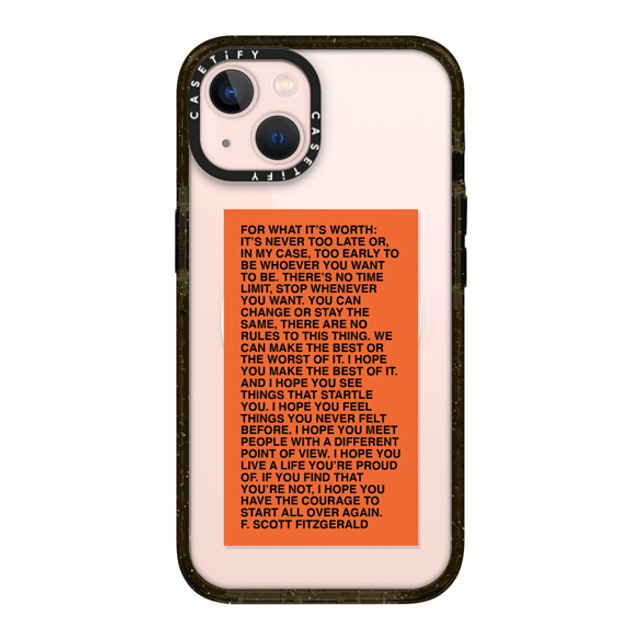 Quotes by Christie x CASETiFY iPhone 13 ケース ブラック インパクトケース MagSafe対応 For What It's Worth Phone Case by Quotes by Christie