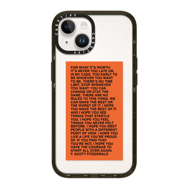 Quotes by Christie x CASETiFY iPhone 14 ケース ブラック インパクトケース For What It's Worth Phone Case by Quotes by Christie