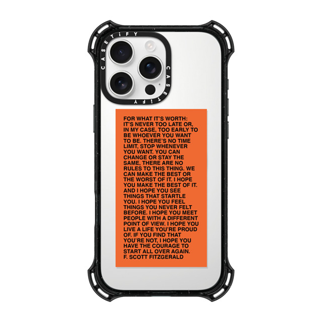 Quotes by Christie x CASETiFY iPhone 16 Pro Max ケース ブラック バウンスケース For What It's Worth Phone Case by Quotes by Christie